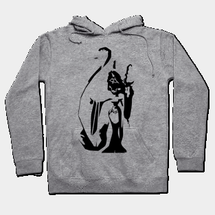 Harp Magician minimal silhouette white Hoodie